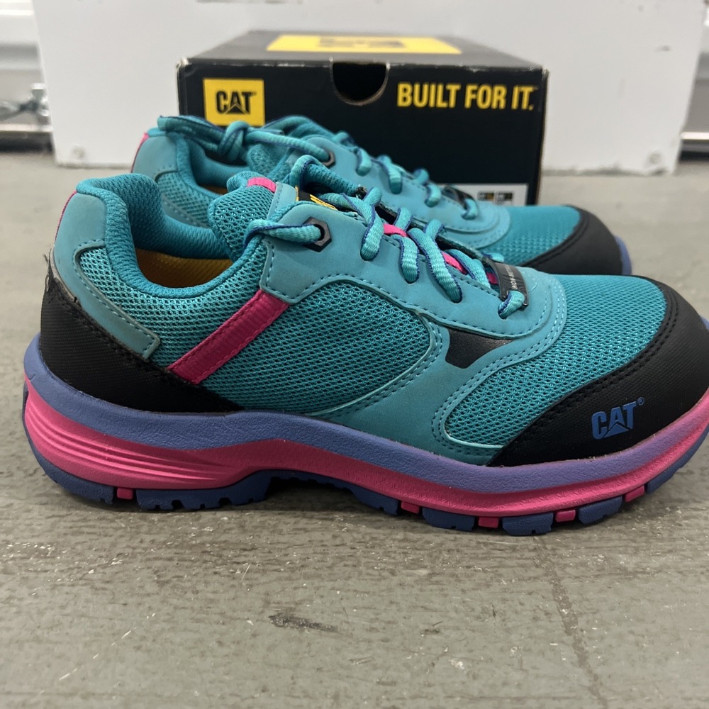 Caterpillar P91334‎ Women's Size 5.5 Tile Blue Quake Composite Toe Work Shoes